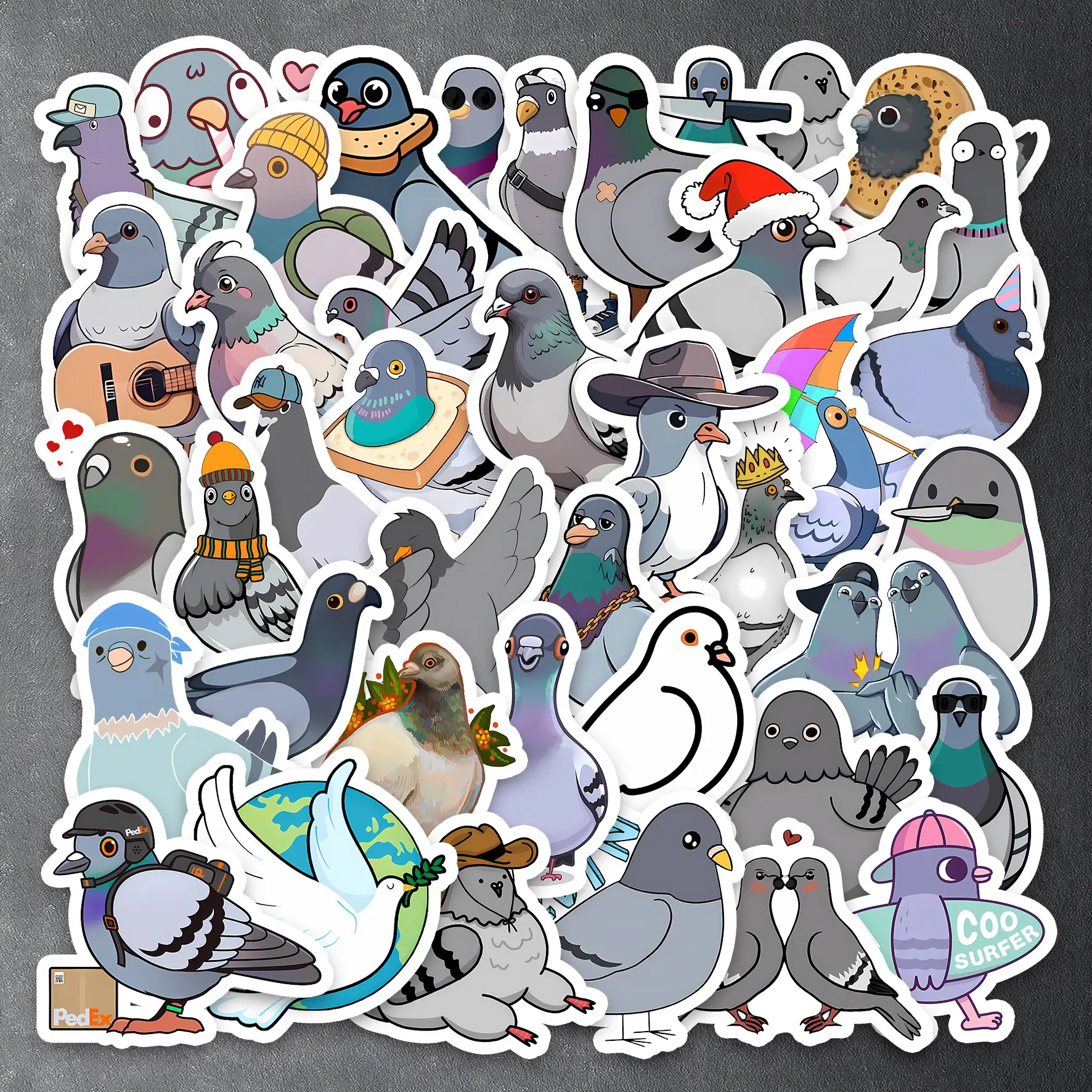 50Pcs Pigeon Stickers Pack, Decorative Stickers, Sticker Packs, Sticker Set, Stickers For Scrapbooking, Waterproof Cute Cartoon Pigeon & Funny Bird Vinyl Decals for Laptop, Water Bottle, Journal & Scrapbook, Pigeon Lover Gift