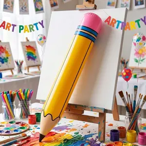 Giant Inflatable Pencil Decoration, Thick PVC Durable Toy, Reusable Cartoon Shape, Back-To-School Party Props, Pool Party Decor