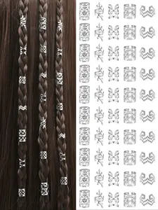 Bohemian Style Mini Dreadlock Beads, Vintage Hollow Hair Rings, Alloy Hair Cuff, Hair Pins Loops, Hair Accessories, Loc Hair Jewelry, Hair Clips