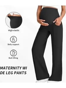 Maternity Straight Pants 2026 Autumn Winter High Waist Pregnant Women Wide-leg Pants Outer Wear Premama Loose Trousers Maternity Clothing