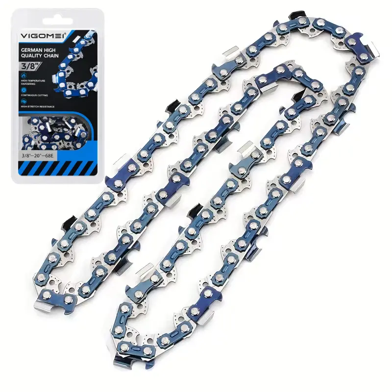 2PCS Gas Chainsaw Chain, 16/18/20/22/24 In Length, 68CrNiMo 3/8" Pitch, .058" Gauge, 59/64/68/76/84 Drive Links for Chain Saw Accessories