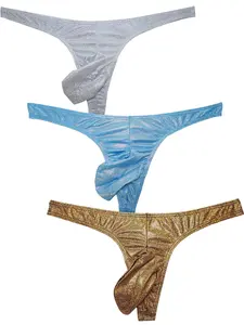 3pcs Men's Ultra-Thin Striped Underwear Set, Transparent Elastic Fashion Briefs, Breathable Comfort Summer Shorts, 3-Pack