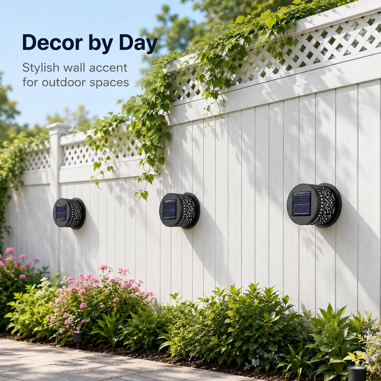Solar Outdoor Wall Mount , 3.5x3.8 in Compact Size, Includes Screw Anchor & Double-Sided Adhesive, Motion  Flickering LED Pumpkin Tea Firefly  cob work ip65 waterproof wide  outdoor flood wall  sensor outdoor flood  string