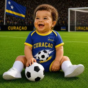 Personalized Curaçao Baby Soccer Bodysuit Custom Name Number Football Romper Curacao Fan Gift for Newborn Toddler Kids L5I