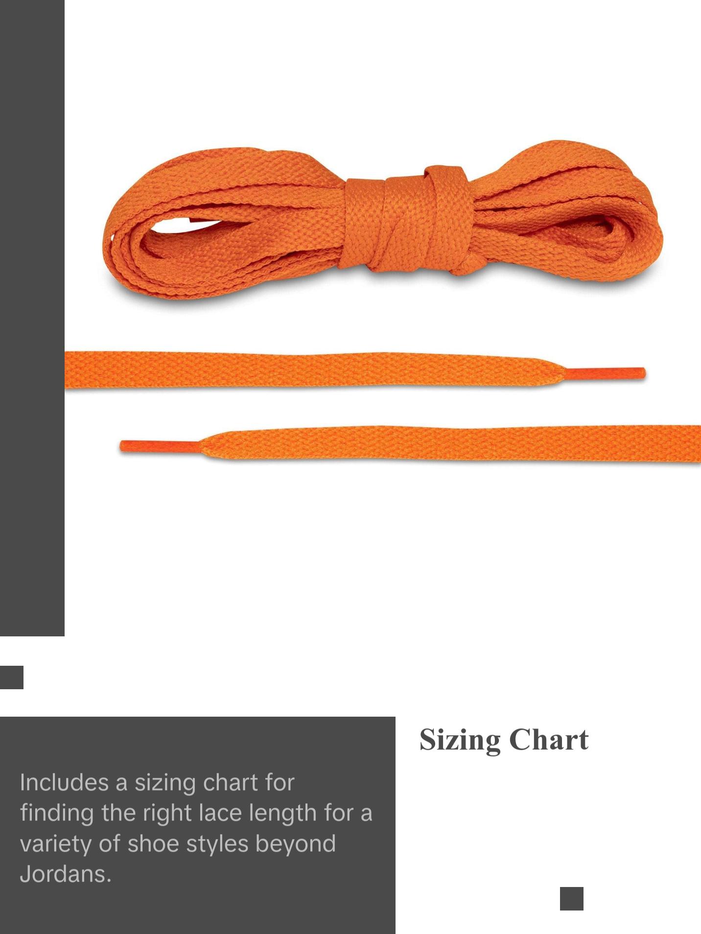 Orange Jordan 1 Replacement Shoelaces By Lace Lab - Flat Shoe Laces For Sneakers, AF1, Air Force 1, Other Athletic Sneakers