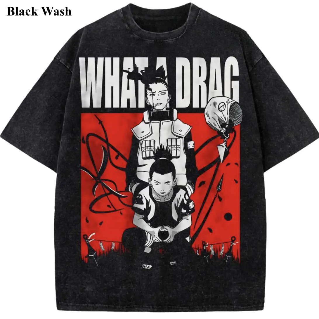 Vintage Shikamaru What Drag Wash Tee, Naruto Graphic Tees, Naruto Tshirt, Men's Women's T-shirt, Unisex Anime Shirt, Anime Gift, Gym Workout Shirt, Menswear Womenswear Streetwear Top Fit Oversize