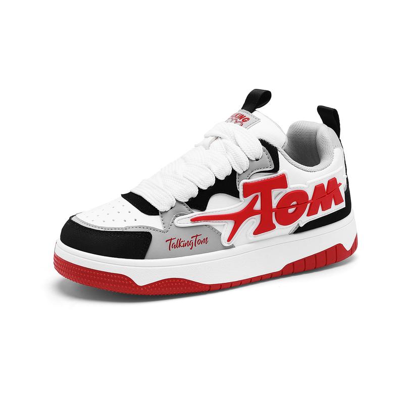 Unisex's Fashionable Colorblock Letter Label Design Skate Shoes Casual Comfortable Breathable Sports Shoes Trendy All-match Sneakers for Daily Wear Trainer Runner Running Black And Gray