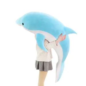 Soft Dolphin Plush Hugging Pillow Cute Dolphin Stuffed Animal Plushies Dolphin Doll Toy,Dolphin Stuffed Animals Plush Toy, Giant Dolphin Plush Pillow Soft Whale Hugging Pillow Whale Sleeping Pillow for Children Girls