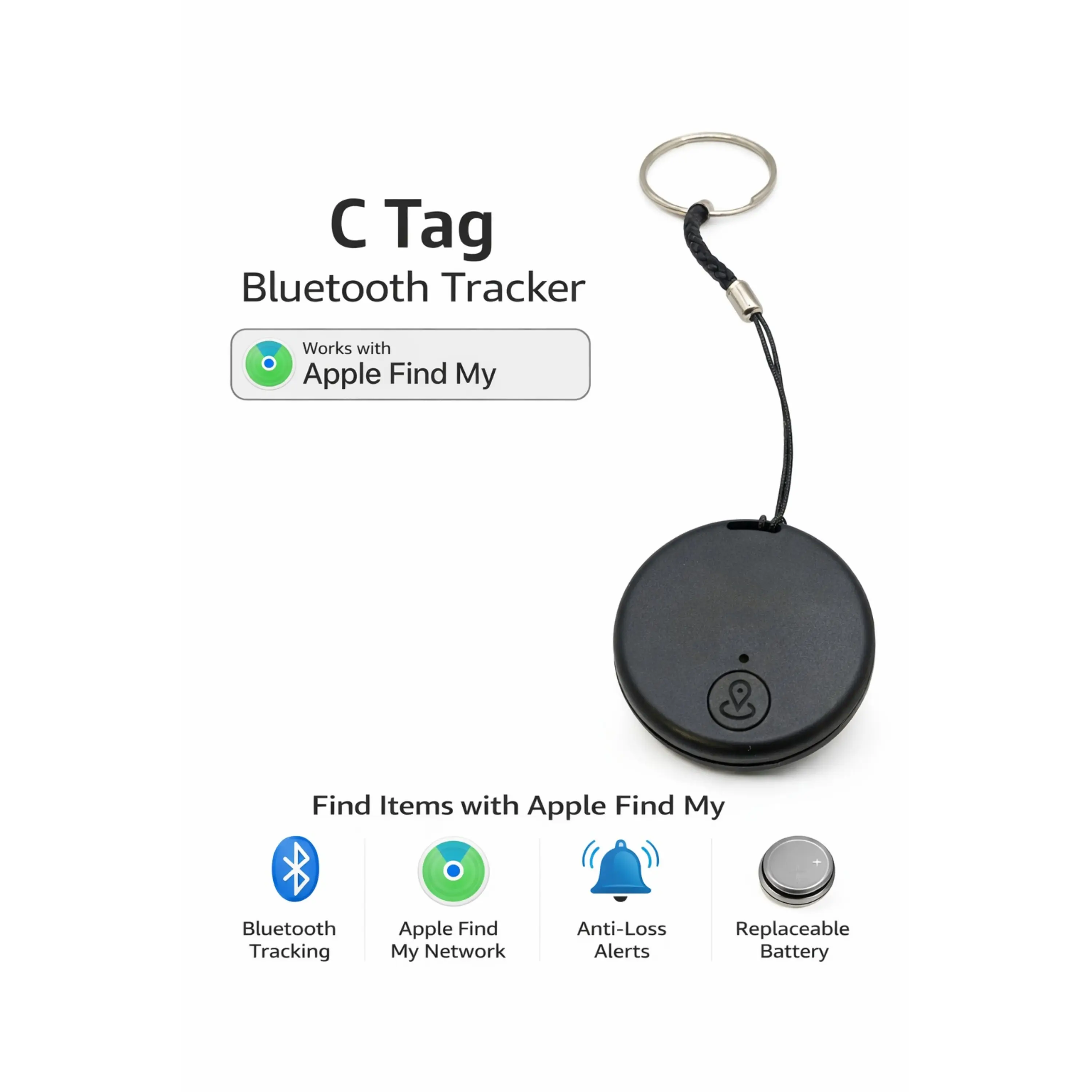 Magnetic Bluetooth Tracker - Apple Find My, IP67, Key Finder