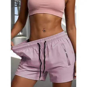 Women's Summer Lightweight High-Waisted Stretch Sports Shorts, Slim Fit Quick Dry Apparel, Versatile for Daily Commute & Outdoor Wear | SummerVibes