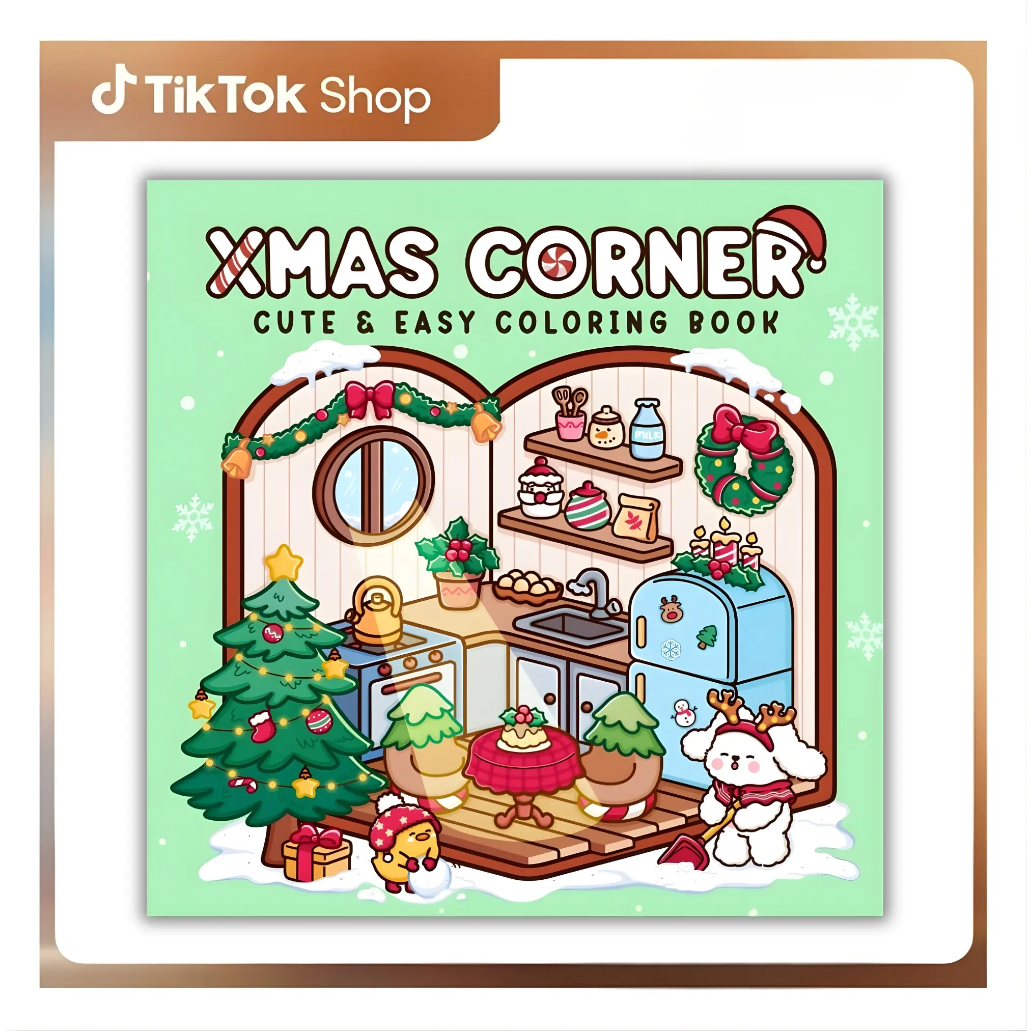 Christmas Unisex Coloring Book for Adults & Teens - 8.5x8.5in Paper Book, Christmas Scenes, Pocket Spaces, 40 Cute & Easy Designs, Relaxation Activity, Meaningful Gift for 10-12Yrs & 12Yrs+, 12 Years Above