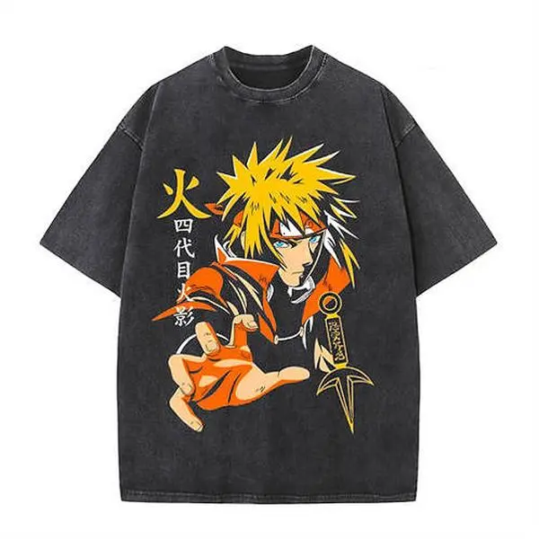 Naruto Minato Namikaze T-Shirt Acid Wash Cotton Edition
