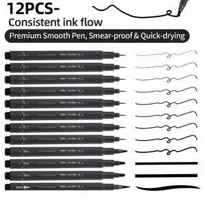 Drawing Pens Micro Fineliner Art Pens,12 Black Fine Line Markers Art Supplies Adults Artist Sketch Waterproof Archival Ink Watercolor Inking Fine Liner Manga Sketching,Micro Drawing
