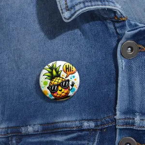 Pin Buttons, Cute Pineapple with Sunglasses Design, Fun Button Pins, Backpack Pins, Lapel Pins, Bag Pins, Gift for Teen, Tropical Fruits