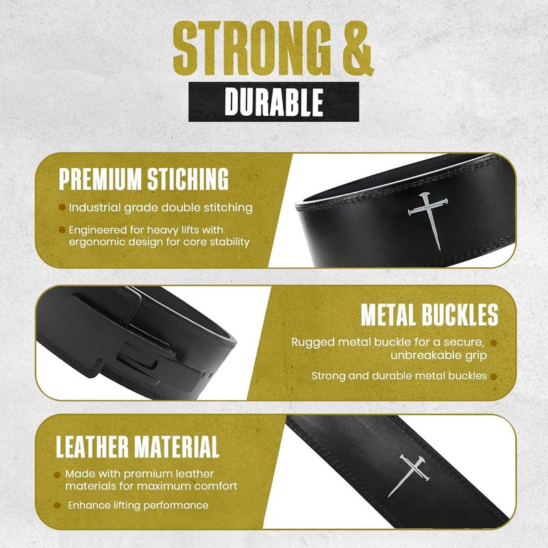 Christian Lever Weight Lifting Belt- 10mm Thick Leather Weightlifting Belt for Men & Women- Durable Leather Weight Belt for Men- High Strength Powerlifting Belt- Squat Belt, Deadlifting Belt