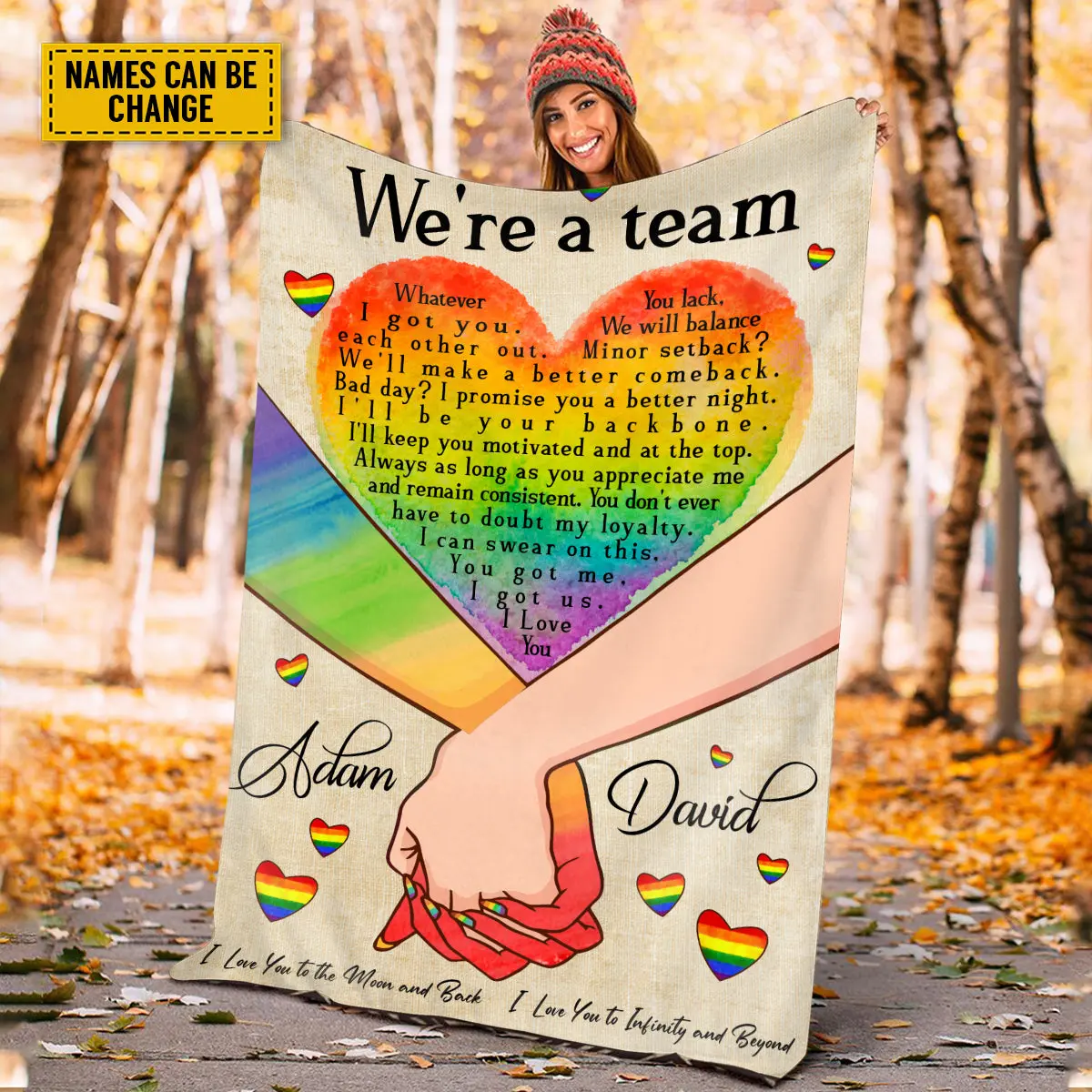 Petthouse | Customized Lgbt Pride Month Room Decoration We're A Team Fleece Blanket Gay Love Blanket For Him