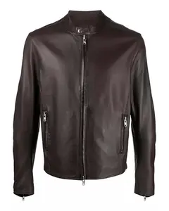 MotorCycleJackets Mens Plain Brown Leather Jacket