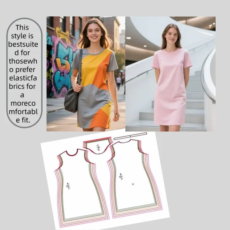 Women's Xxs-2xl Sewing Pattern Set, 7 Sizes, DIY Clothing Design, Handmade Fashion, Craft Supplies, Unique Fabric Projects