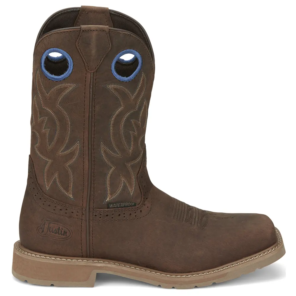 Justin Original Workboots Mens All Around 11 Inch Waterproof Soft Toe Work/Duty - Brown Justin Original Workboots Mens All Around 11 Inch Waterproof Soft Toe Work/Duty - Brown