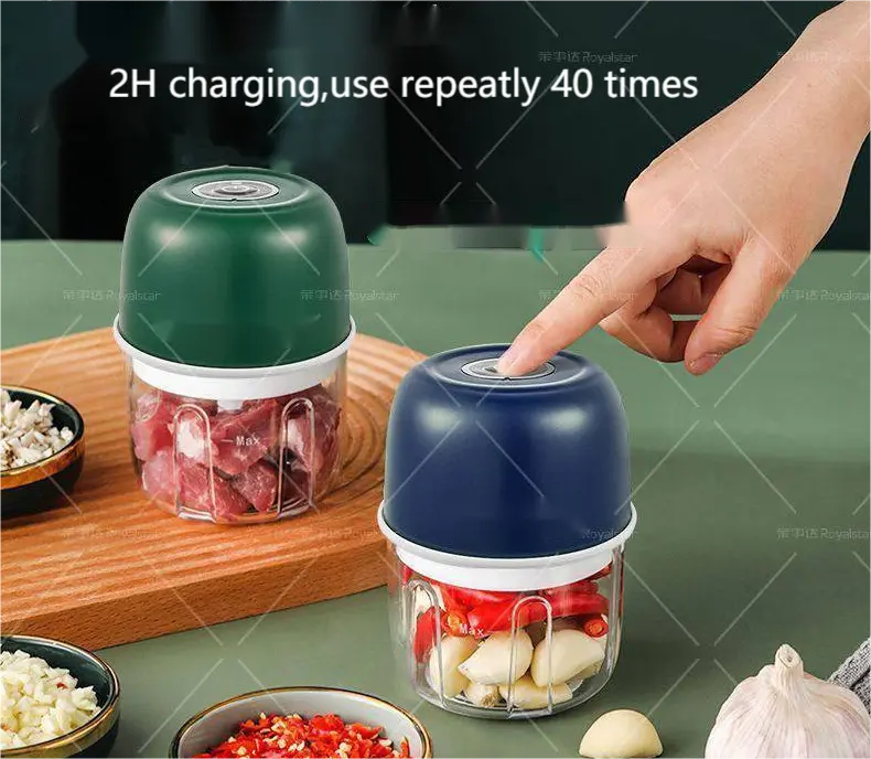 Rechargeable 150ml Mini Garlic Chopper - Multifunctional Food Chopper, Meat Vegetable Cutter, Portable Food Processor, USB Charge & Chop Small Kitchen Utensil for Garlic, Ginger, Chili