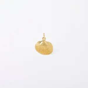 Organic Golden Shell Charm Pendant