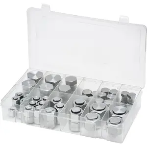 VEVOR 72 PCS JIC Hydraulic Fittings, Heavy Duty Master Industrial Hydraulic Cap and Plug, Hose Tube and Pipe Fitting Kit Cap and Plug Kit Precision Threading in 37 Dash Sizes 4 6 8 10 12 16VEVOR Super Brand Day