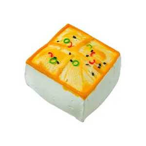 [Wenqing Taba Soft Gel] Iron Plate Tofu Handmade Adorable Food-Shaped Taba Soft Gel Stress Relief Toy - Soothes Stress