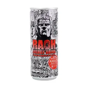 SANKO RAOH Strawberry Carbonated Energy Drink 250ml - Hokuto no Ken "Fist King" Collaboration