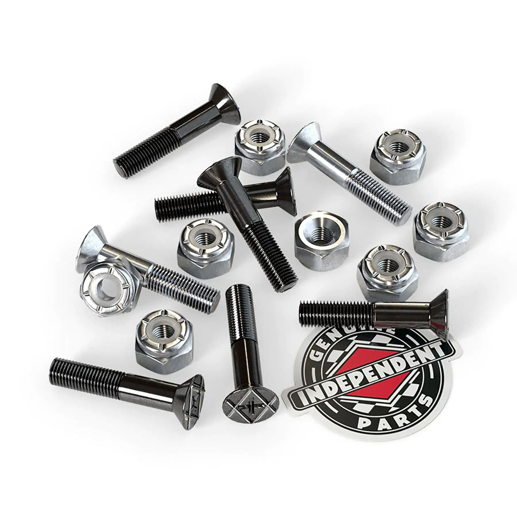 7/8in Phillips Bolts, Genuine Independent Black-Silver Hardware for Men's Tops & T-shirts