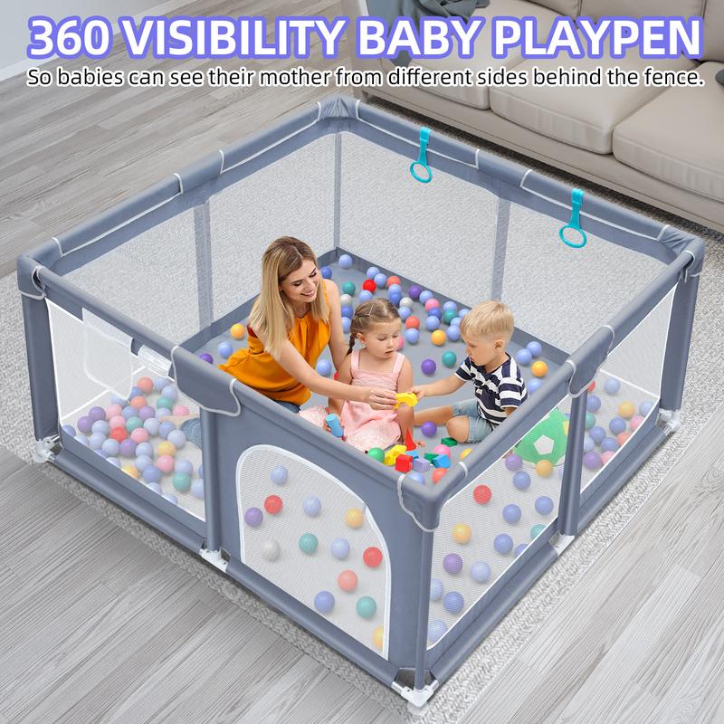 Baby Playpen, Indoor and Outdoor Playard, Play Pens for Kid Activity Center, Sturdy Safety Baby Fence with Breathable Mesh for Toddler playpen