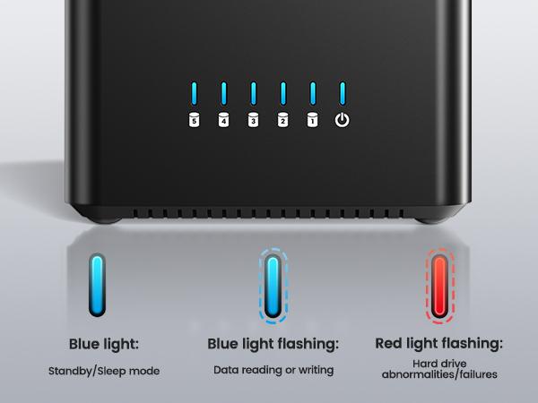 ORICO 5 Bay Hard Drive Enclosure USB C/A to SATA Magnetic Tool-Free External HDD Docking Station Case with 12V/6.5A Power Adapter for Family Storage Supports 2.5/3.5 inch Drives Max 110TB (5x22TB) - DS500, Linux, Usb 3.0, Independent Bracket, Transfer Spe