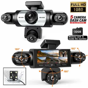 Multi-Directional Car Dash Cam, Multi Camera Dashcam, HD Five-Lens Combo, 32GB Storage, Night Vision, Rear Camera, 140° Wide Angle, 3.16" IPS Screen