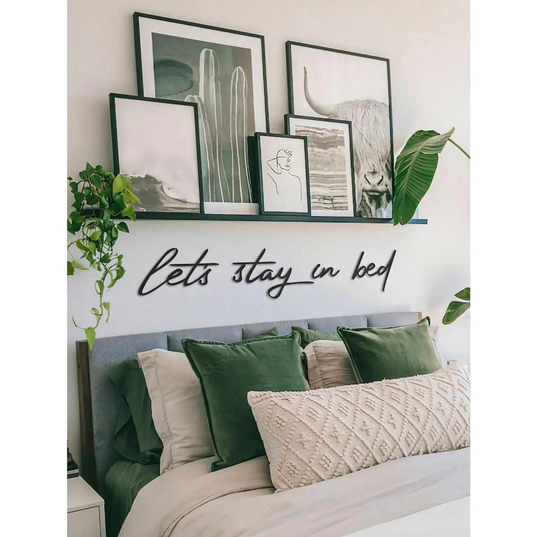 1PC Let's Stay In Bed, Metal Sign, Metal Wall Decoration, Metal Art, Wall Hangings, Quote Wall Art, Metal Sign, Wall Sign, Housewarming Gift Black