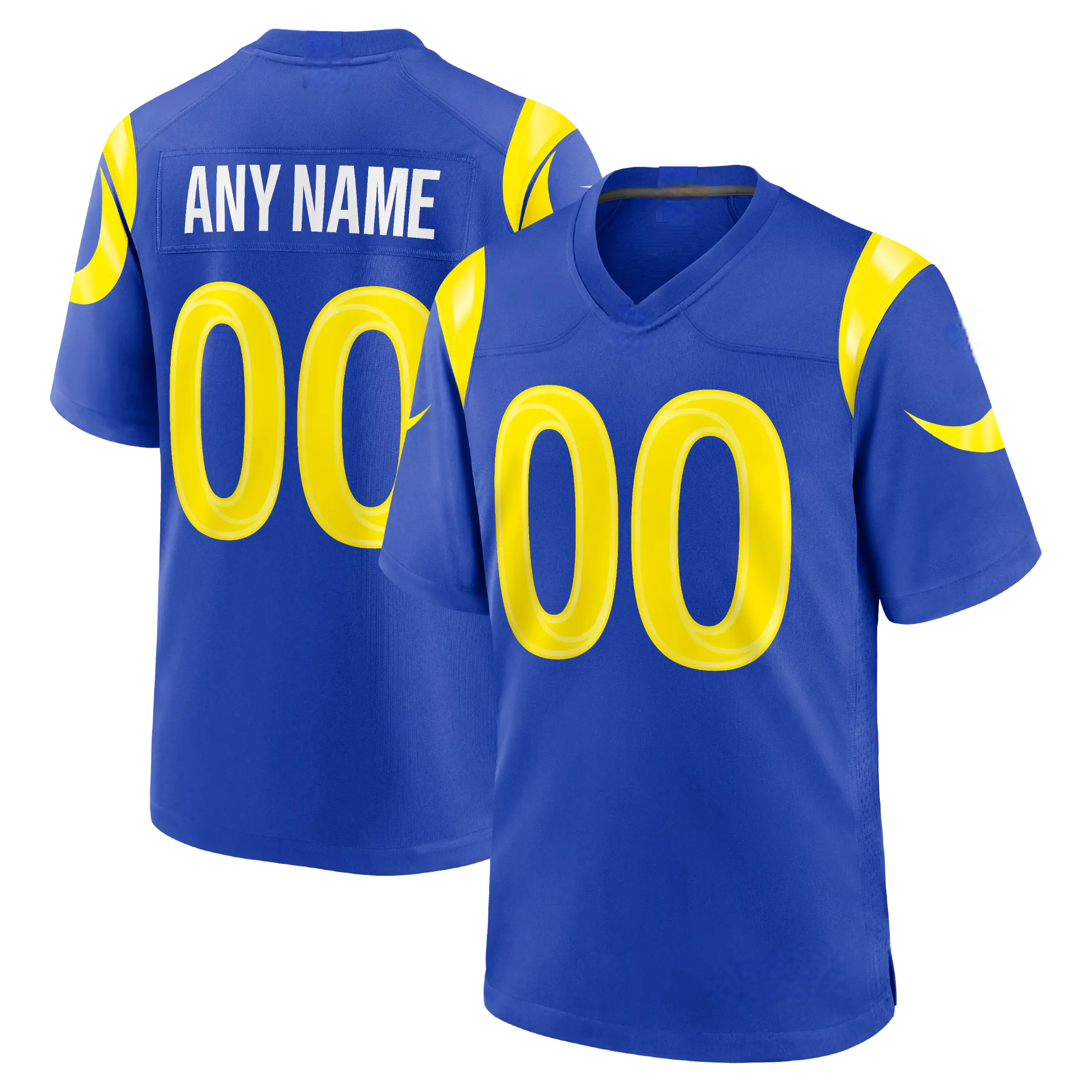 Custom Blue Sports Mesh Football Jersey with Yellow Accents – Personalized Name & Number Athletic Shirt, Premium Breathable Quick-Dry Moisture Wicking Fabric, Heavyweight Oversized Fit Top for Game Day, Gym Training, Sports & Urban Streetwear