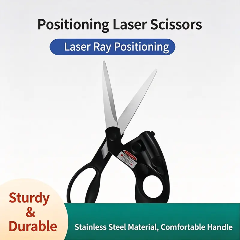 Professional Laser Guided Scissors for Fabric & Paper – Heavy Duty Laser Guide Cutting Tool with Ergonomic Handle for Sewing, Quilting, Crafts, Dressmaking & Kitchen Use, Stainless Steel Blades