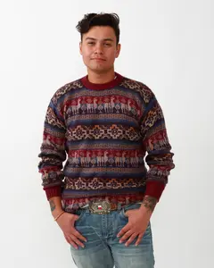 Unisex Alpaca sweater, Round neck Alpaca sweater, Alpaca wool pullover sweater, Boho Sweater, Ethnic