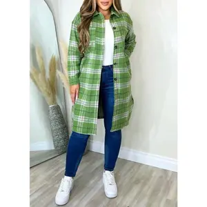 Fall Feeling Plaid Jacket Green/Ivory
