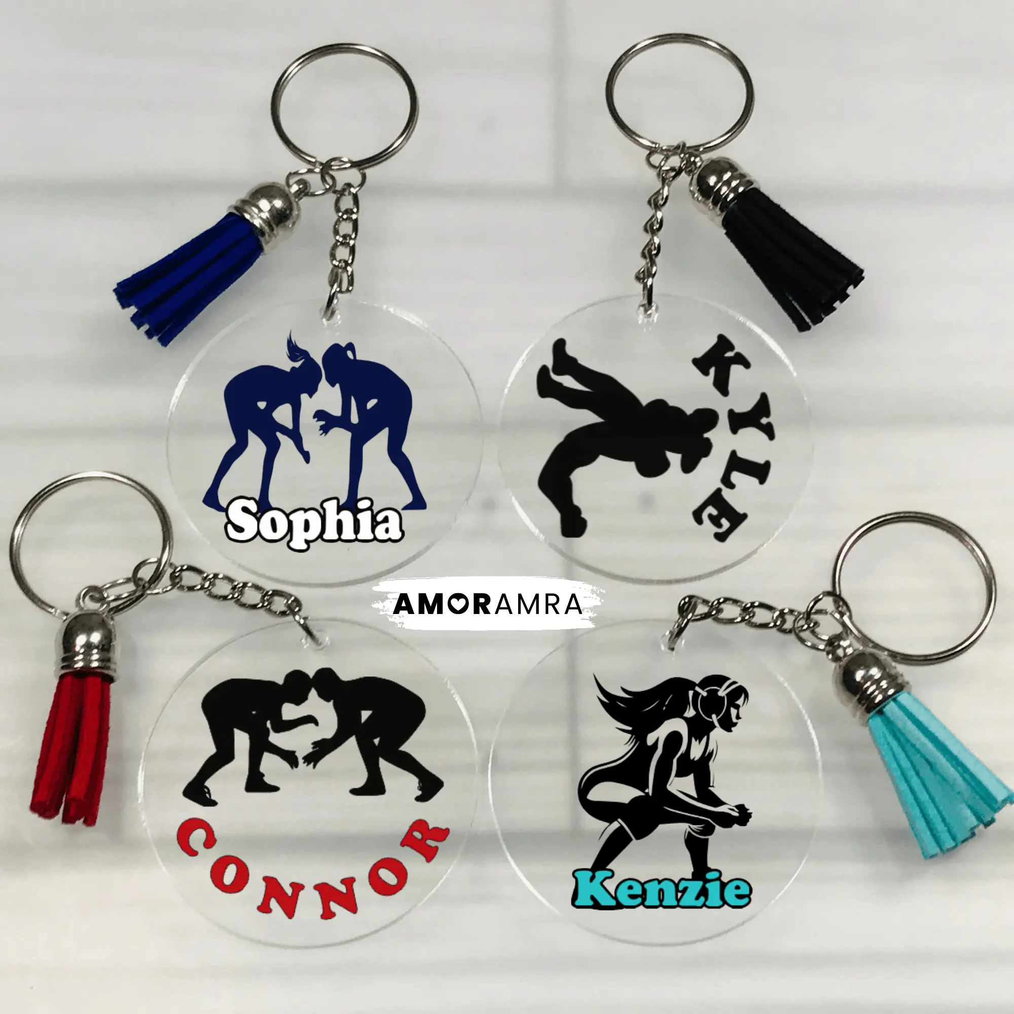 Personalized Wrestling Keychain, Wrestler Keychain, Wrestling Singlet Keychain, Wrestling Team Bulk Gift, Wrestling Coach, Girls Wrestling Gift