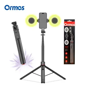 ORMOS 69” Magnetic Selfie Stick Tripod with LED Light – Auto Pop-Up Stand, Phone Clip & MagSafe Compatible, Aluminum Alloy Extendable Phone Holder for TikTok, Travel & Vlogging