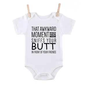 That awkward moment when your mom... Onesie, Funny Quotes Baby Clothing, Cotton Baby Bodysuit, Baby Shower Gifts, Newborn Baby Onesie