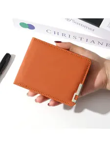 Men's folding wallet - Minimalist wallet, simple design, gold-toned hardware, lightweight and durable, with multiple card slots and cash pocket