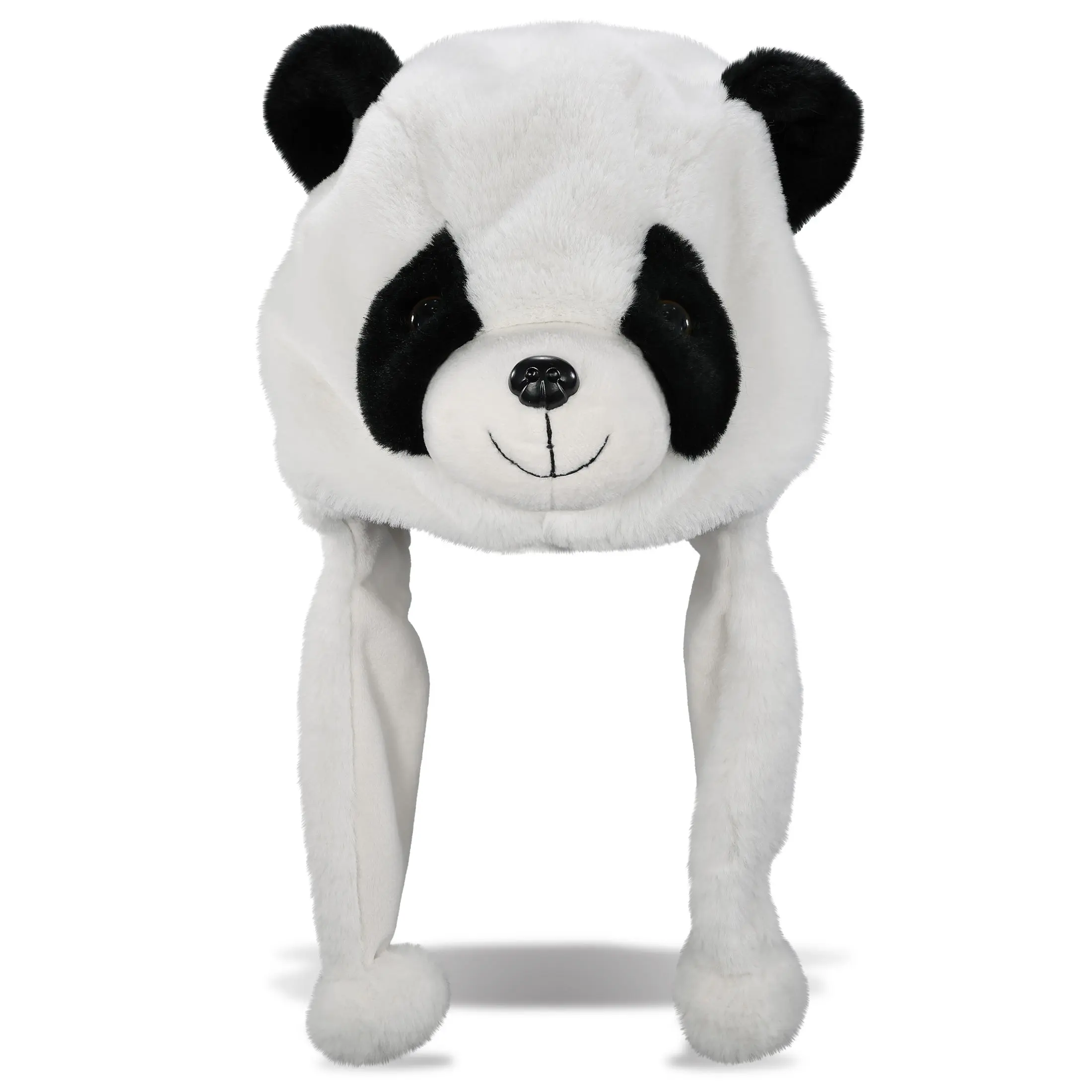 Super Soft Plush Panda Hat - Animal Pattern, Cartoonish Face, Character Ear, Colorful Furry, Mascot Figure Design Fashion Accessory, Animal Pattern Hats, Cartoonish Face Hats