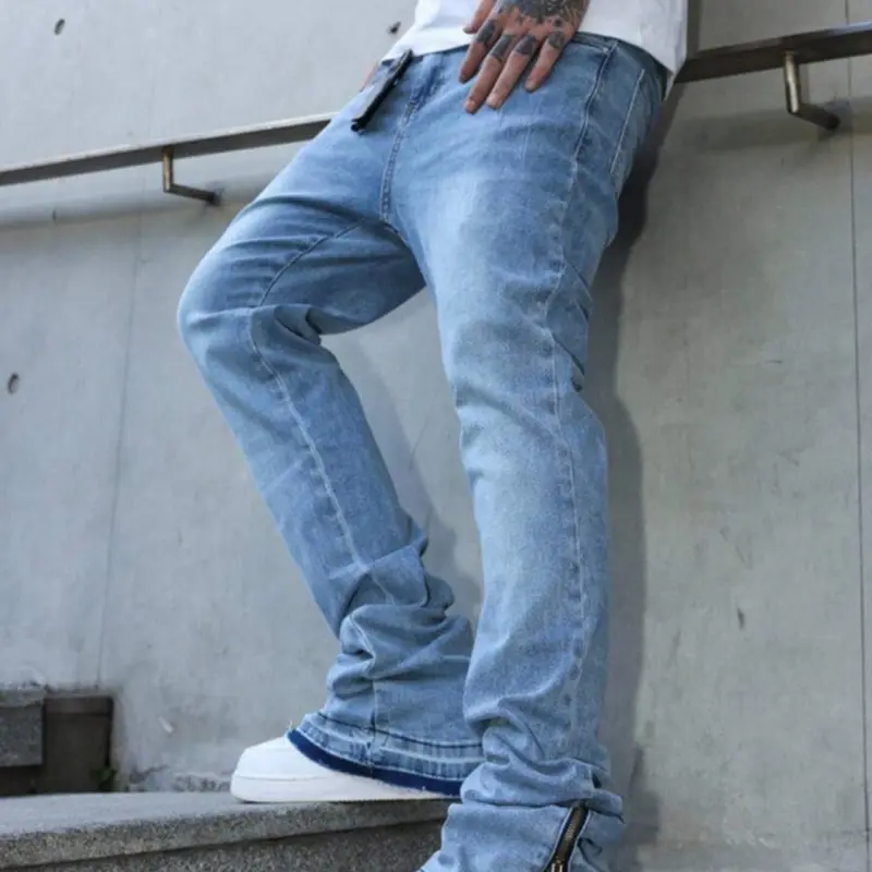 Men's Casual Washed Narrow Fit, Urban Street Style, Perfect for Hanging Out, Comfortable and Modern Fashion, Streetwear, Casual Jeans