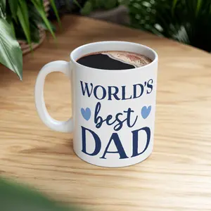Best Dad Ceramic Mug, Father's Day Gift, Coffee Cup for Papa, Birthday Present for Daddy, World's Greatest Father Tea Mug