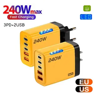 Usb  Type  C Port  Super  Fast  Charging Stand with Cord 5 in 1 USB C Desktop Charger Fast Charge Phone Adapter US/EU Plug Charger