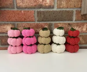 Crochet Pumpkin - Cute Mini Pumpkin Set - Tiered Tray - Fall Decor - Handmade Pumpkin