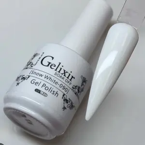 Gelixir 090 Snow White Duo Gel and Lacquer  nail care nail art super white french white color