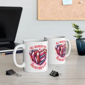 Valentine's Day Gift | Stack of Books Heart mug | Valentine's Day reading lovers ceramic mug | Gifts for Her | Bookish | Vday Gift Idea