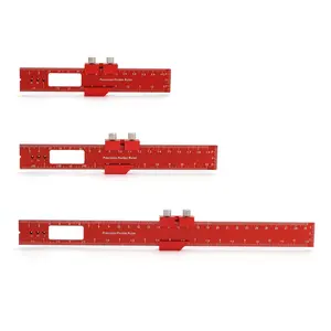 Pocket Ruler Woodworking T-Ruler 3 count  Woodworking Rulers Scribing Ruler with Metric/Inch Measurements (Red)