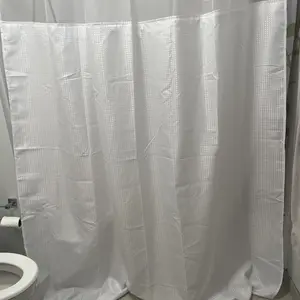 No Hook Washable Waffle Weave Shower Curtain with Snap in Liner -Waterproof Double Layer Shower Curtain With WashableInner Liner,  72 x75 Inch Showercurtain